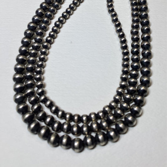 Navajo Pearls , 22", 3 Strand, 5/6/8 mm, Dan Dodson - Turquoise Mustang