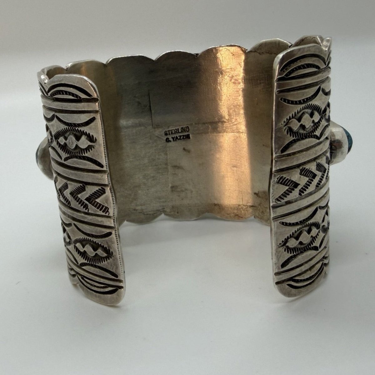 Wide 7 - Stone Royston Turquoise Cuff Bracelet, Chris Yazzie - Turquoise Mustang