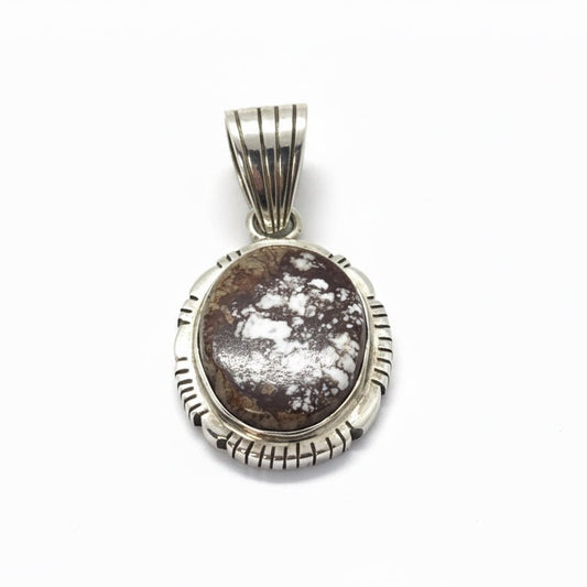 The Calendula Pendant in Wild Horse Magnesite - Turquoise Mustang