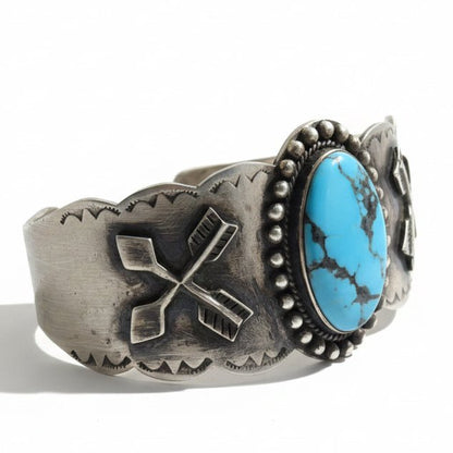 The Suncup Cuff Bracelet in Premium Blue Kingman — Dan Dodson Legacy Collection - Turquoise Mustang