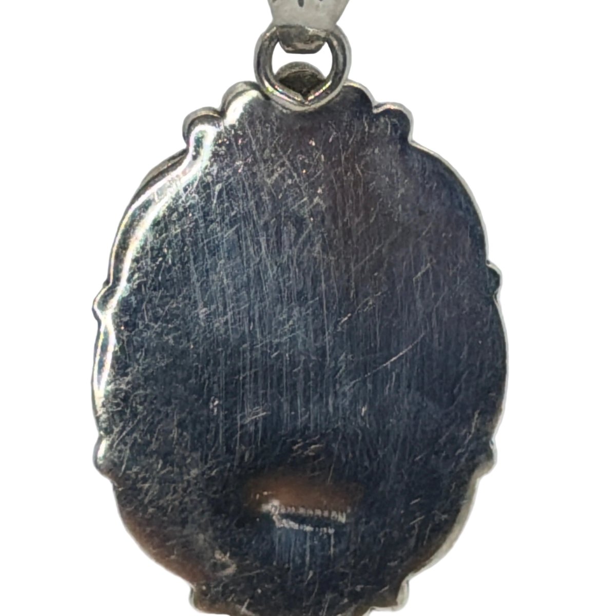 Black Onyx Oval Shield Pendant, Dan Dodson - Turquoise Mustang