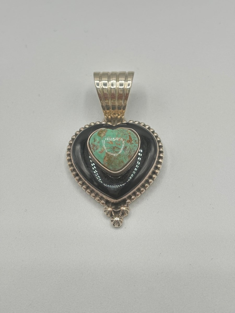 The Forget - Me - Not Heart Pendant - Turquoise Mustang