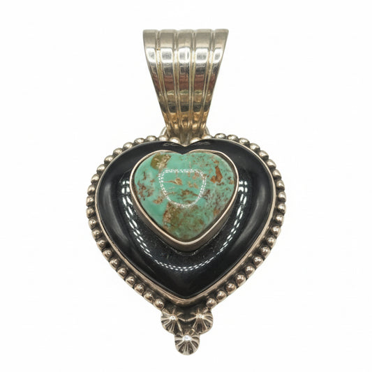 The Forget - Me - Not Heart Pendant - Turquoise Mustang