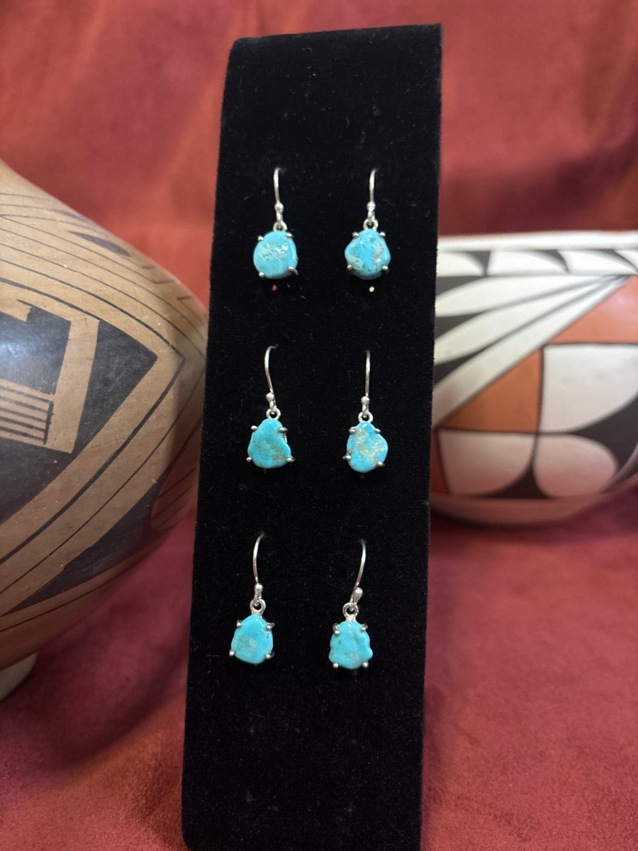 Earrings, Arizona Turquoise Dangle - Turquoise Mustang