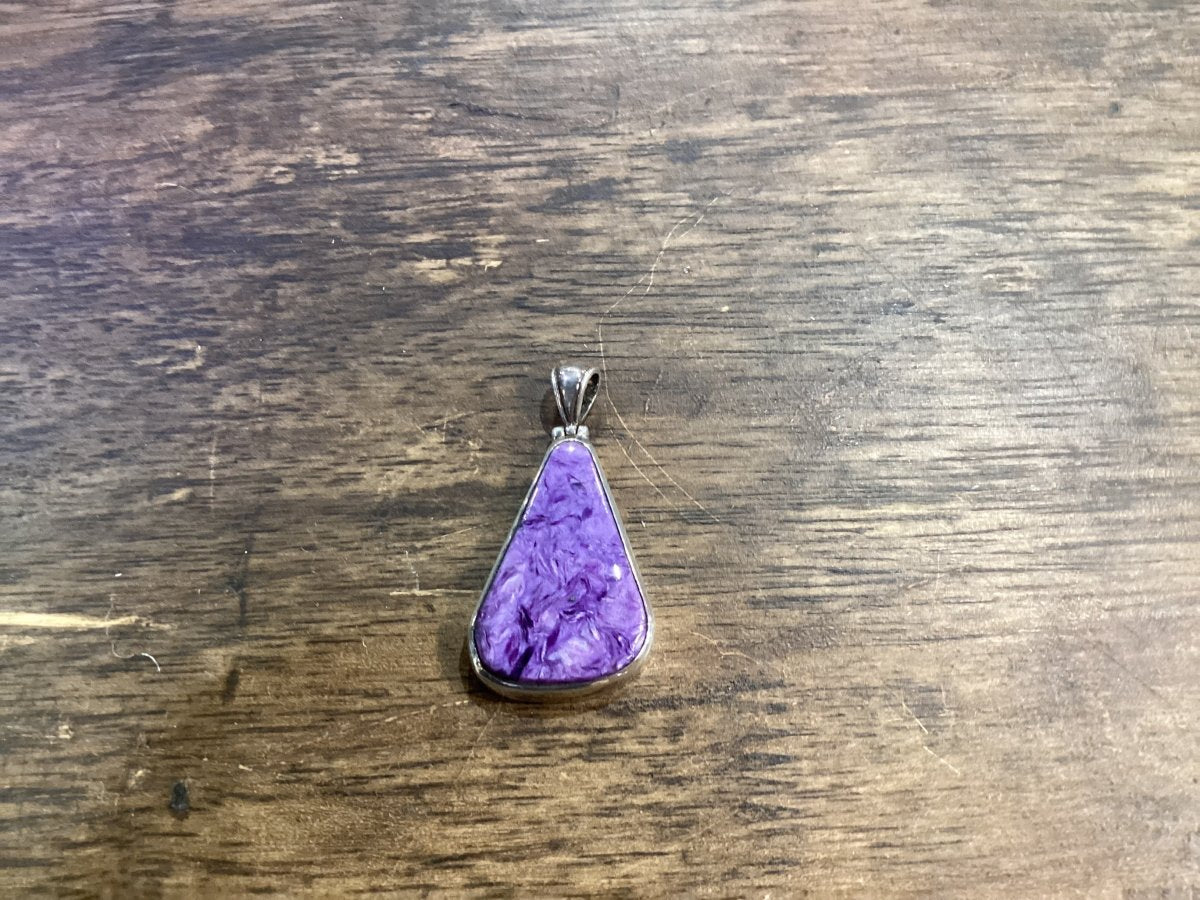 Purple Charoite Freeform Pendant - Turquoise Mustang