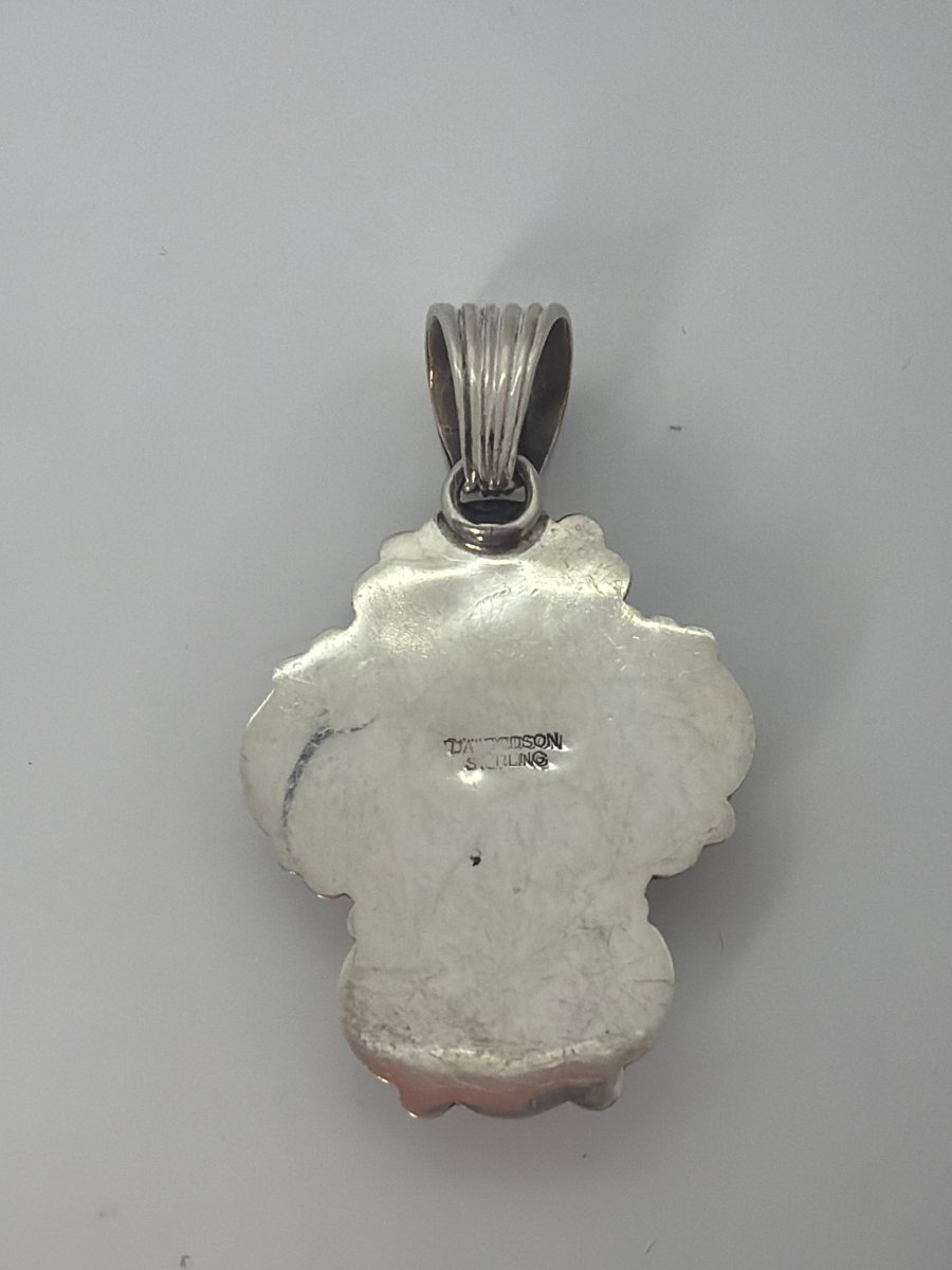 Picture Jasper Cross Pendant in Sterling Silver with Flat Stamped Bezel, Dan Dodson - Turquoise Mustang