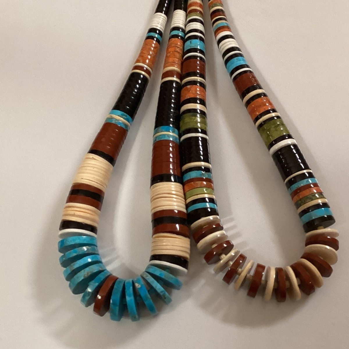 Paula Callabaza 20" Large Graduated Choker Necklace - Turquoise Mustang