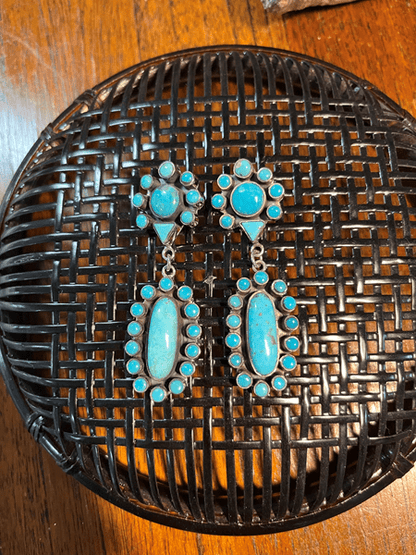 The Powderpuff Drop Earrings by Turquoise Mustang — Multiple Stones - Turquoise Mustang