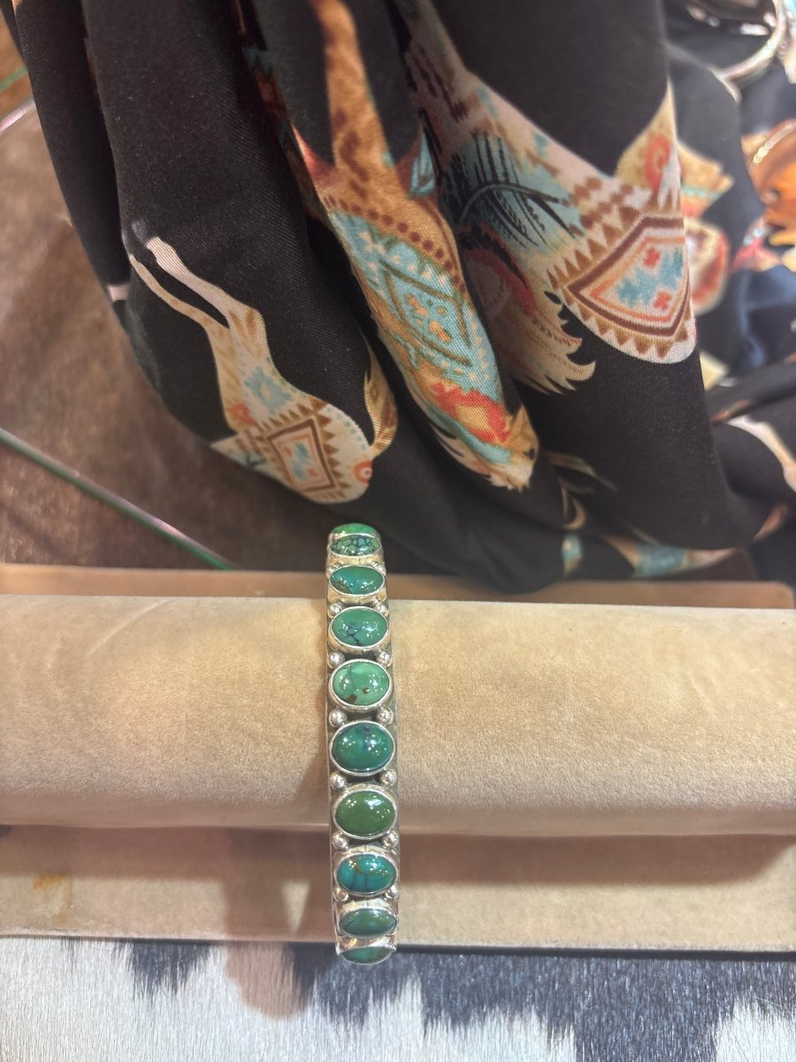 Dan Dodson 10 - Stone Turquoise Cuff - Turquoise Mustang