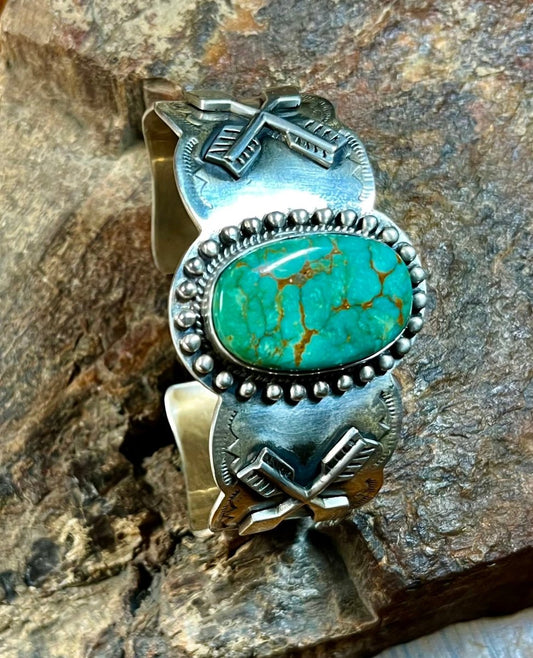 The Suncup Cuff Bracelet - Turquoise Mustang
