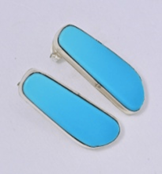 The Rock Rose Freeform Post Earrings - Turquoise Mustang