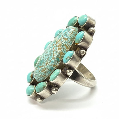 Twelve Stone Cluster Premium Number 8, Adjustable Peterson Johnson - Turquoise Mustang