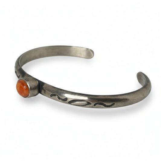 Helena Orange Spiny Cuff Bracelet, Kathleen Livingston - Turquoise Mustang