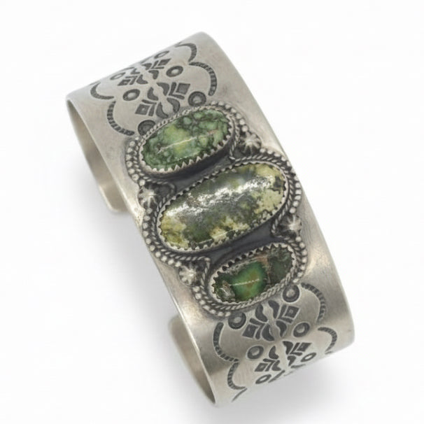 Three Oval Stone Palomino Cuff - Turquoise Mustang