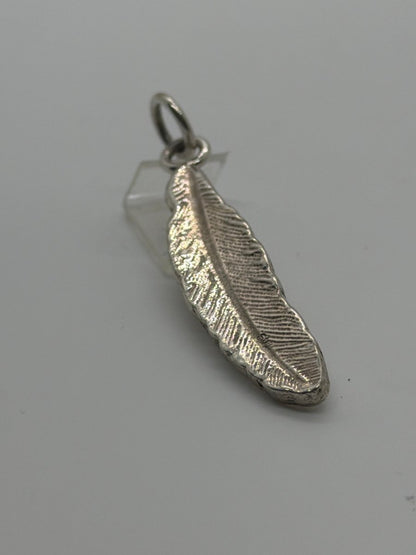 Sterling Silver Feather Pendant Charm - Turquoise Mustang