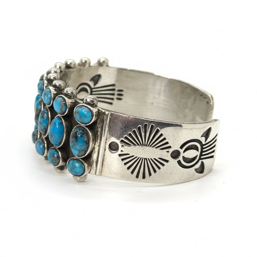 Payson Extra - Large Men’s 27 - Stone Cuff Bracelet In Premium Kingman— by TM - Turquoise Mustang