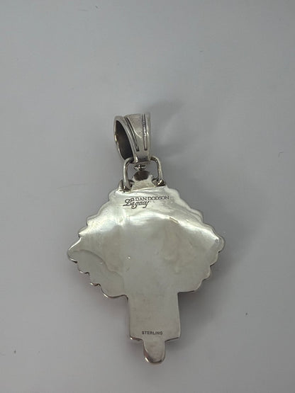 The Star - Crossed Lily Pendant in Wild Horse Magnesite - Turquoise Mustang