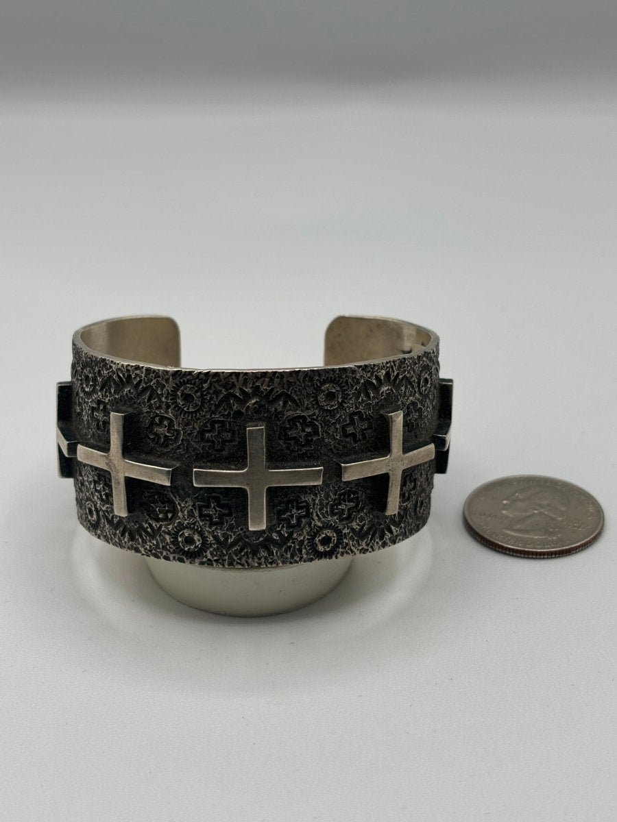 The Exira Cross Cuff - Turquoise Mustang