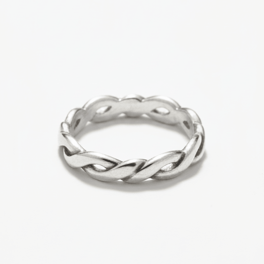 Sterling Silver Ring by L. Tahe, Navajo - Turquoise Mustang