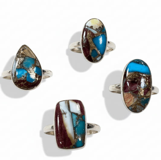 Spiny Oyster Ring Assorted - Turquoise Mustang