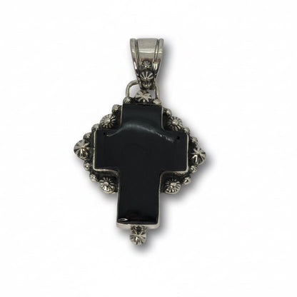 The Star - Crossed Lily Pendant in Black Onyx - Turquoise Mustang
