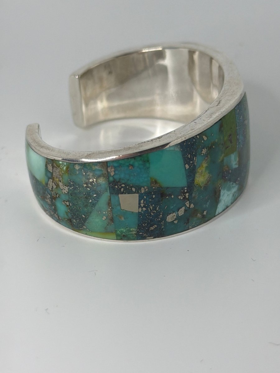 Mixed Mine Mosaic Inlay Cuff, GL Studio - Turquoise Mustang