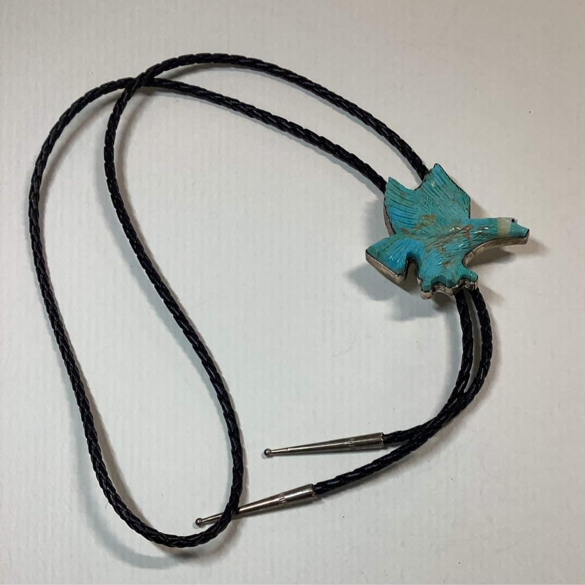 Bolo, Turquoise Eagle,BB hallmark - Turquoise Mustang