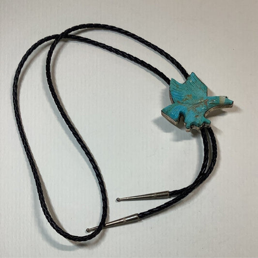Bolo, Turquoise Eagle,BB hallmark - Turquoise Mustang