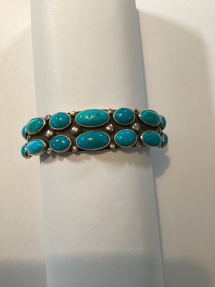 Bracelet, 14 - stone ovals, Royston Royal Blue, Nila Cook Johnson (1) - Turquoise Mustang