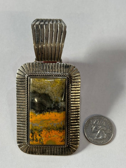 The Vegas Baby Rectangular Pendant - Turquoise Mustang