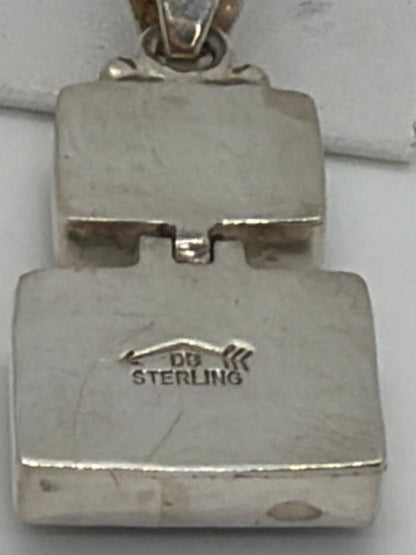 Double Stone Turquoise Pendant in Sterling Silver, Donovan Begay - Turquoise Mustang