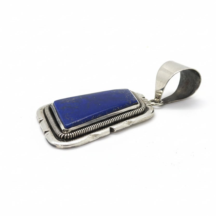 Greeley Rhombus Pendant in Premium Lapis - Turquoise Mustang